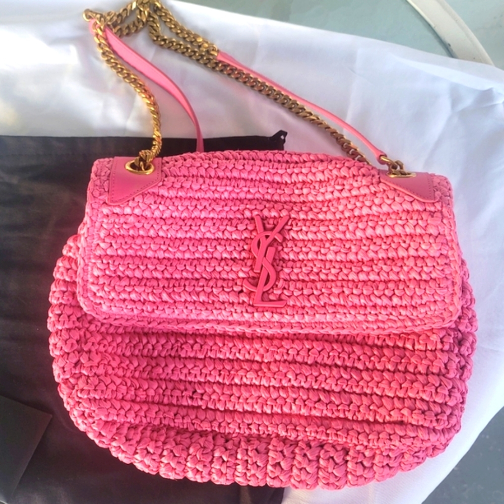 YSL raffia bag